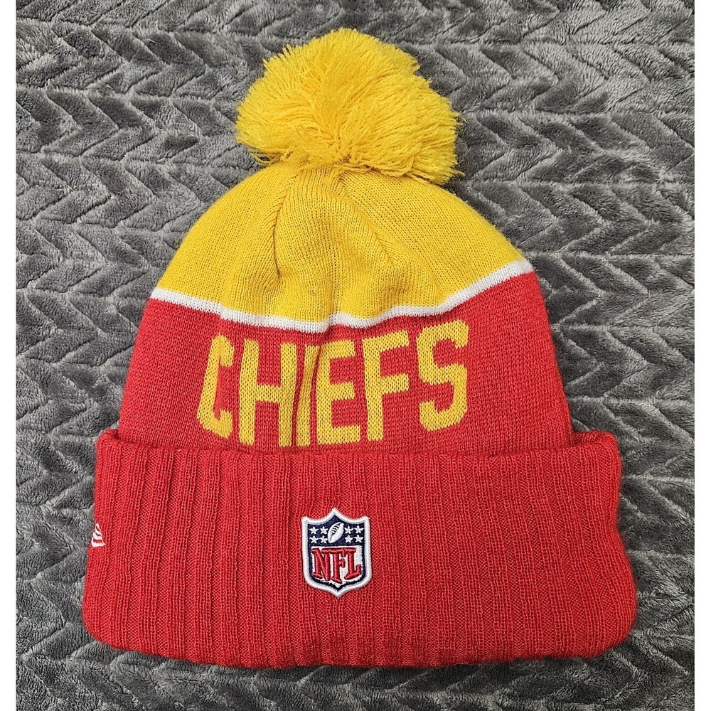 Authentic New Era Kansas City Chiefs NFL Knit Beanie Cold Weather Hat Football - Picture 2 of 5